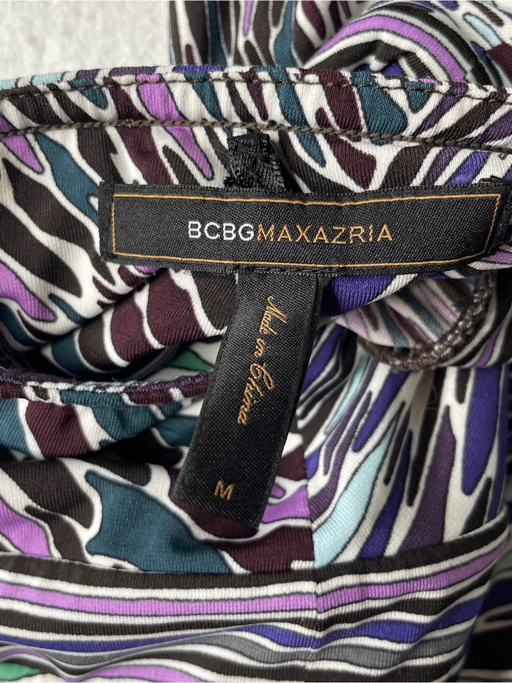 BCBGMaxAzria Dress Women's Medium Abstract Halter Midi Boho Fairycore Y2K - Picture 11 of 12
